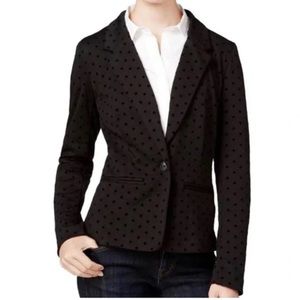 Kenzie black polka dot career blazer jacket M NWT